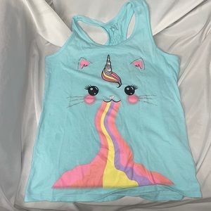 The Children’s Place Rainbow Unicorn Kitty Glitter Girls Tank Top